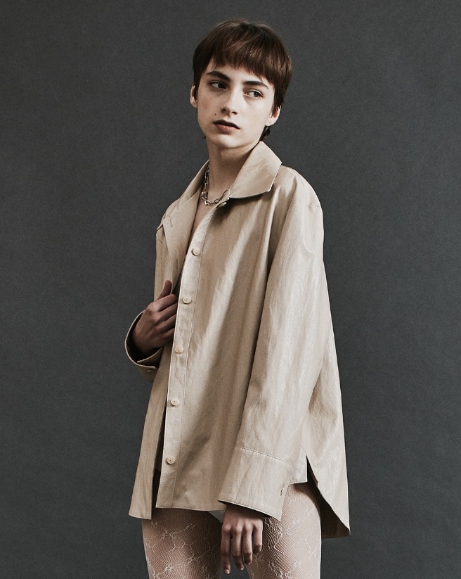 [SPERONE] Fox Crack Leather Shirt