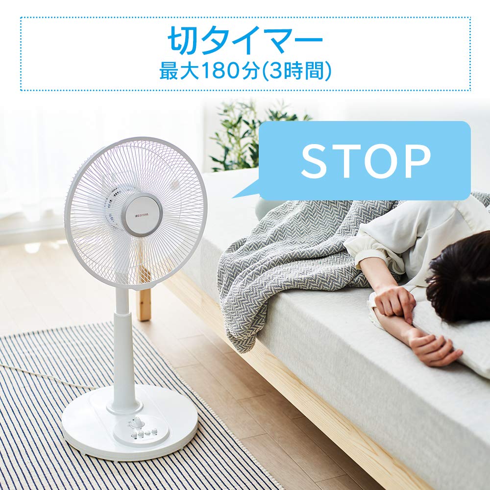 【節電対策】 アイリスオーヤマ 扇風機 首振り 風量3段階 タイマー機能付き 換気 リビング扇 ホワイト PF-301RA-W