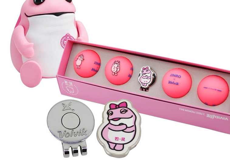 JINRO ヒキガエル ビビッド ロング 4ピース + ボールマーカーセット(PINK)