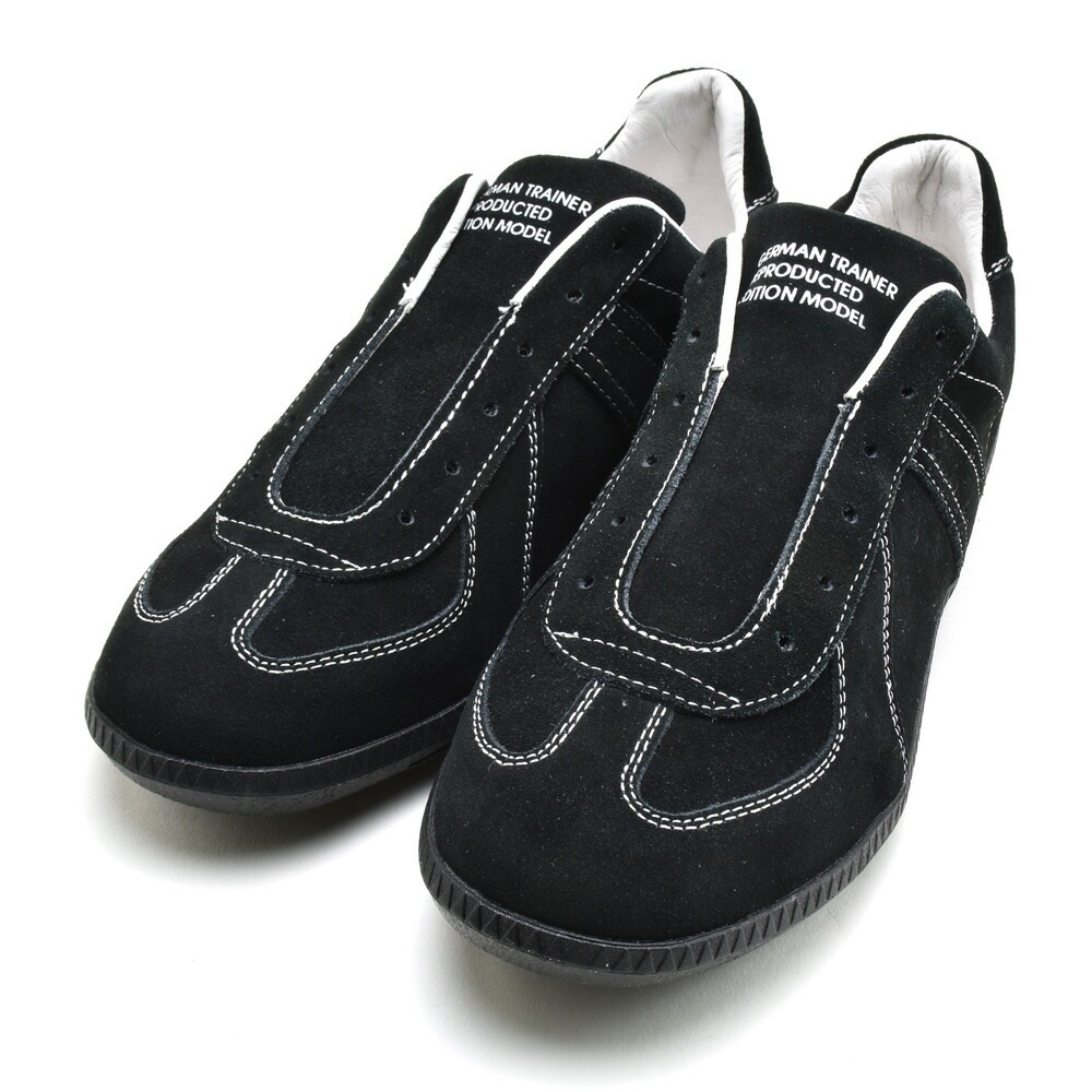 ジャーマントレーナー スニーカー メンズ ローカット トレーニングシューズ スエード ブラック 黒 GERMAN TRAINER[42114]
