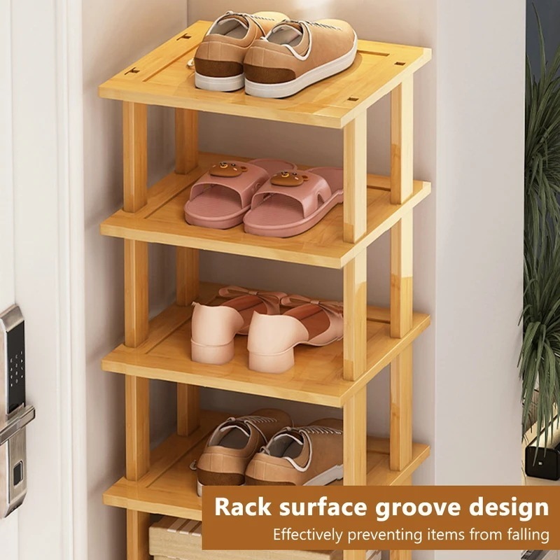 マルチレベルの靴オーガナイザー 省スペースの靴ラック 引き出しのドア 調節可能なキャビネット 家庭用製品
