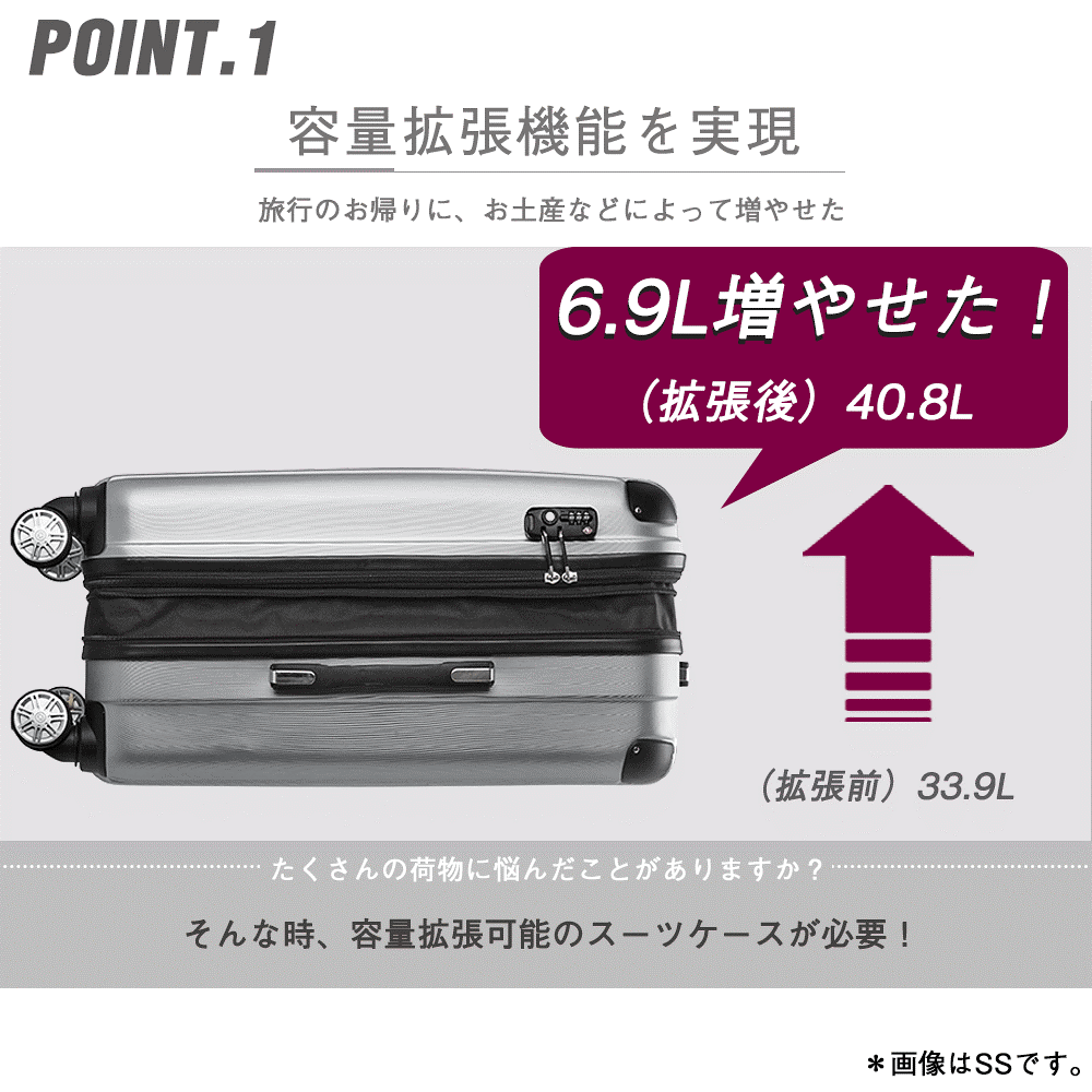 【急速出荷】Lサイズ スーツケース キャリーバッグ 大型 キャリーケース ストッパー付き ダブルファスナー