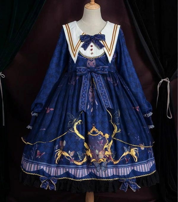 ロリータ ワンピース ゴスロリ Aライン 宮廷ドレス リボン Lolita レディース コスチューム 衣装 かわいい フリル 仮装 パーティ イベント ファッション ハロウィン 黒ロリ 白ロリ クラロ