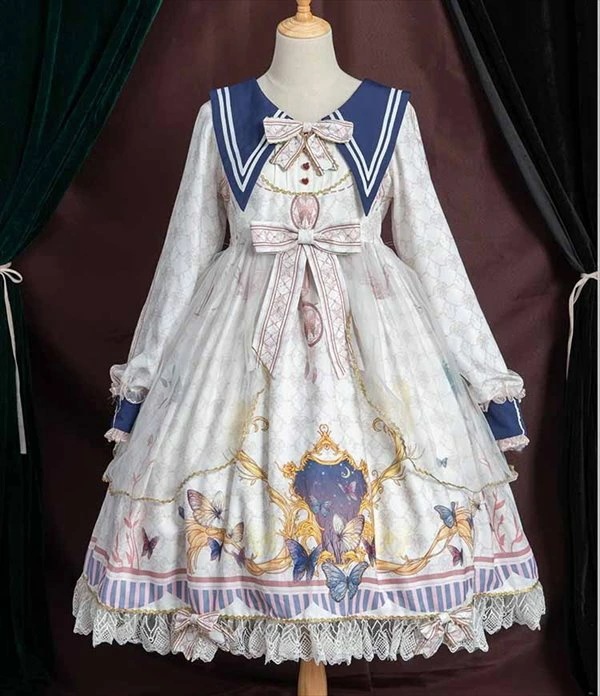 ロリータ ワンピース ゴスロリ Aライン 宮廷ドレス リボン Lolita レディース コスチューム 衣装 かわいい フリル 仮装 パーティ イベント ファッション ハロウィン 黒ロリ 白ロリ クラロ