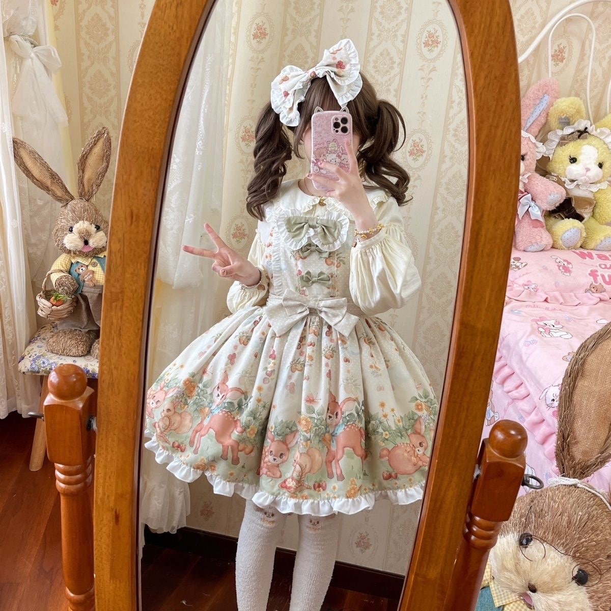 Lolita森鹿かわいい子供ストラップスカートロリータ正規版日常はお姫様スカート夏に合わせます Lolita森鹿かわいい子供ストラップスカートロリータ正規版日常はお姫様スカート夏に合わせます