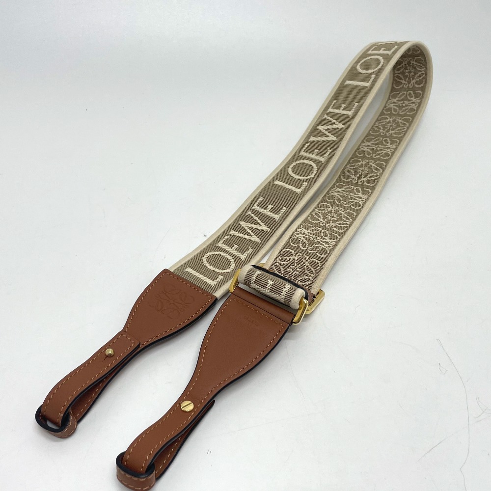 ショルダーストラップ ロゴ アナグラム バッグアクセサリー キャンバス/レザー カーキ ショルダーストラップ ロゴ アナグラム バッグアクセサリー キャンバス/レザー カーキ