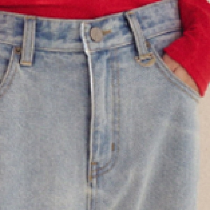 ロブロフニューラブワイドデニムライトブルー