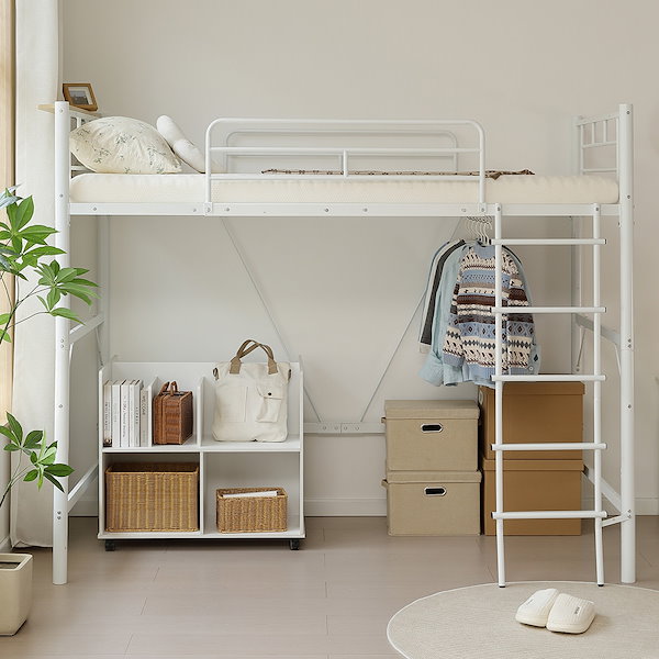 Qoo10] ロフトベッド パイプベッド シングル コ