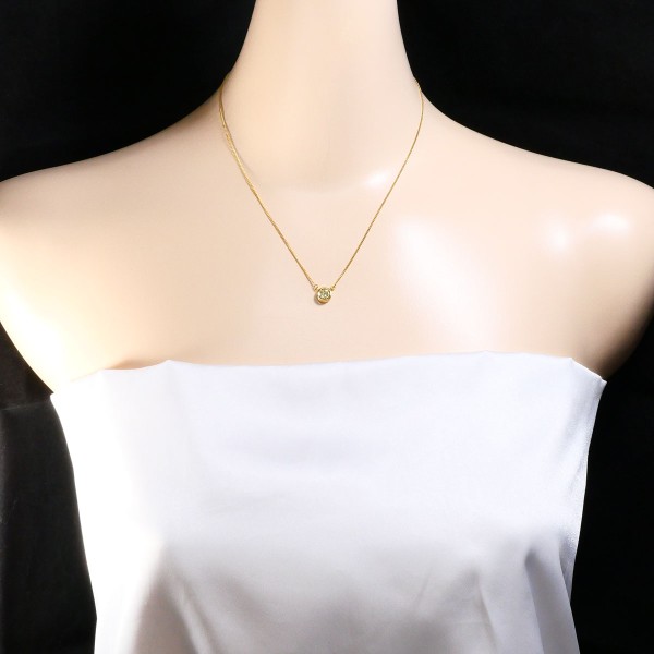 K18 18金 YG ネックレス イエローダイヤ 0.44 鑑定書 ジュエリー 中古