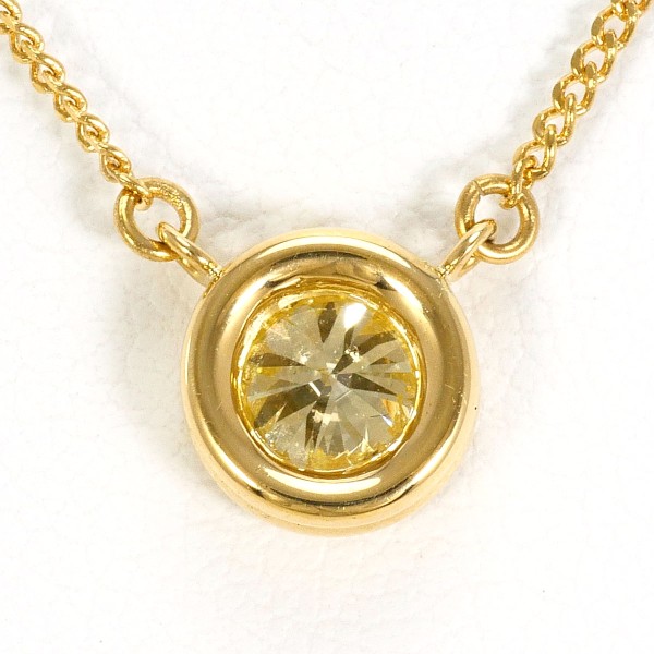 K18 18金 YG ネックレス イエローダイヤ 0.44 鑑定書 ジュエリー 中古