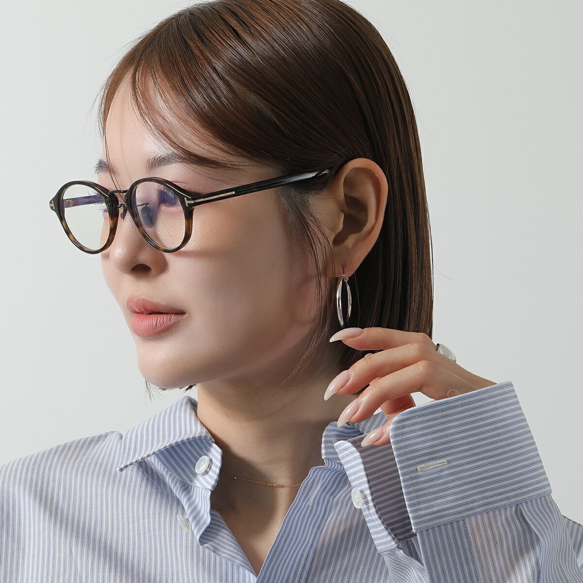 TOM FORD トムフォード メガネ TF5920-D-B FT5920-D-B レディース ボストン型 フルリム ブルーライトカット めがね 眼鏡 ロゴ カラー2色