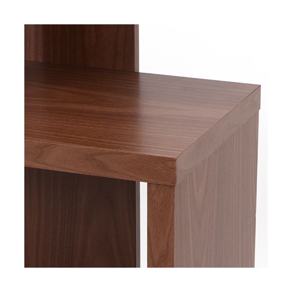 ディスプレイシェルフ/本棚 4段 ミディアムブラウン 幅120cm 横置き 間仕切り対応 S型 什器 書斎 オフィス