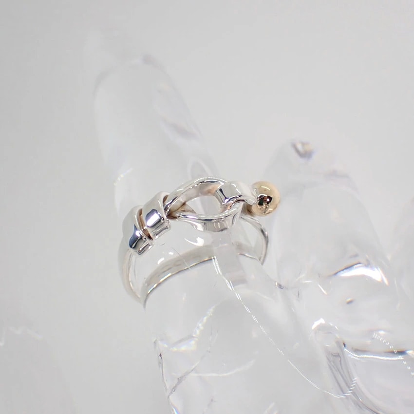 TIFFANY/ティファニー 925/750 フック＆アイ コンビ リング 8号[g365