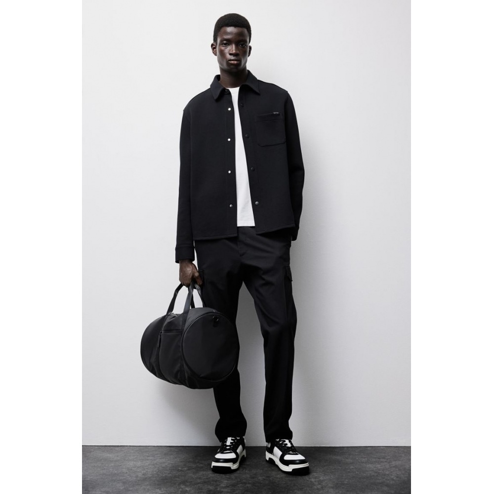 H&M レギュラーフィットシャツジャケットブラック