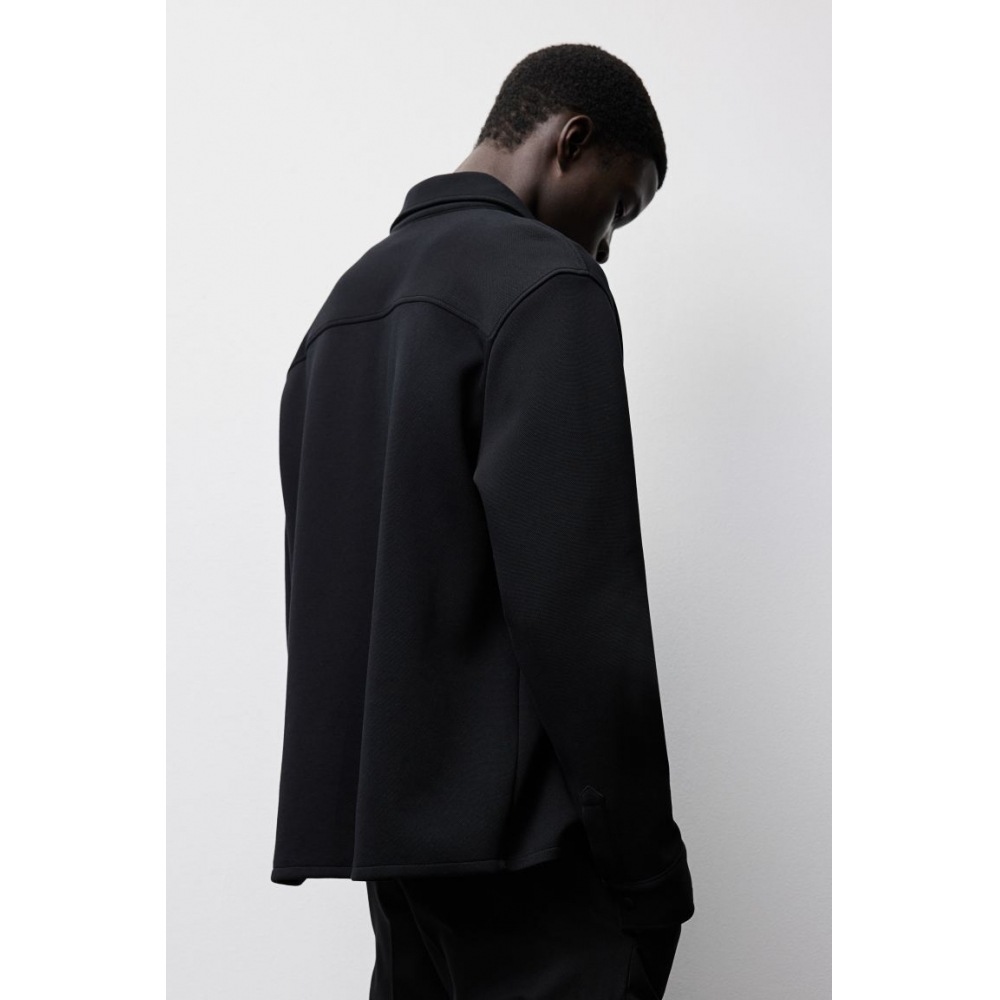 H&M レギュラーフィットシャツジャケットブラック