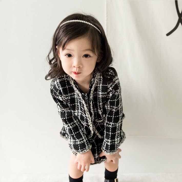 子供服 女の子用 チェック柄フォーマル上下セットフォーマルトップス＆ノースリップワンピース綿・ポリエステル素材爽やかデザインで普段使いからフォーマルシーンまで対応