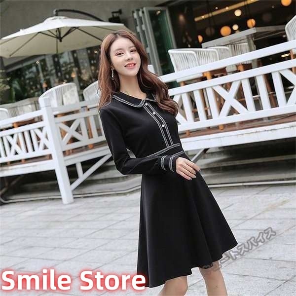 キレイめ スーツワンピース 入学式 フォーマル 黒ワンピース 膝丈 レディース ワンピース 長袖 ワンピース パーティドレス ワンピ ドレス 30代40代