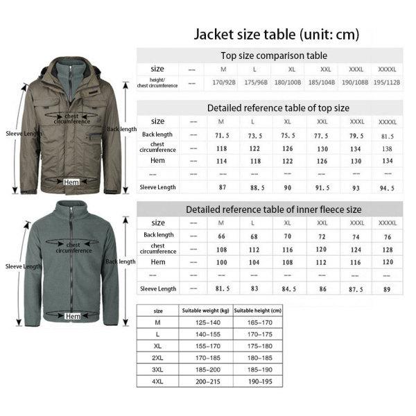 メンズスキージャケット3 in Fleeceライナー防水冬暖かい2xlカーキ メンズスキージャケット3 in Fleeceライナー防水冬暖かい2xlカーキ