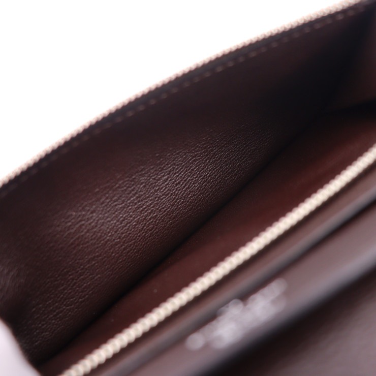 美品 HERMES エルメス 二つ折り財布 アザップ コンバイン アリゲーター ハバナ ダークブラウン系 シルバー金具 ラウンドファスナー 長財布 M刻印 本物保証 中古