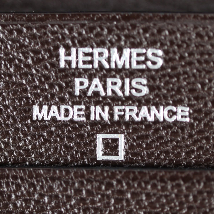 美品 HERMES エルメス 二つ折り財布 アザップ コンバイン アリゲーター ハバナ ダークブラウン系 シルバー金具 ラウンドファスナー 長財布 M刻印 本物保証 中古