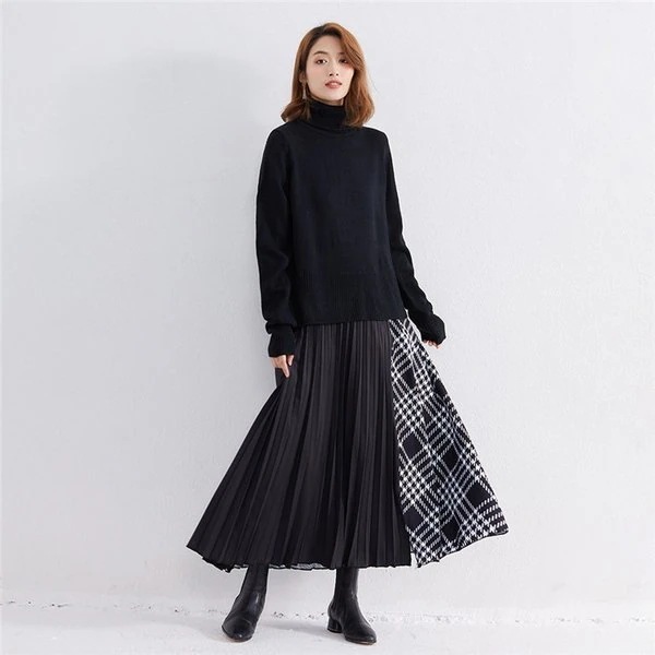 ニットワンピースロングワンピースロングワンピワンピレディースマキシ丈長袖Aラインフ