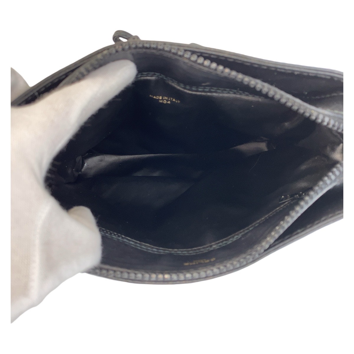 美品 ヴィンテージ ブラック 黒 ゴールド金具 レザー 斜め掛け ショルダーバッグ ポシェット レディース 411192