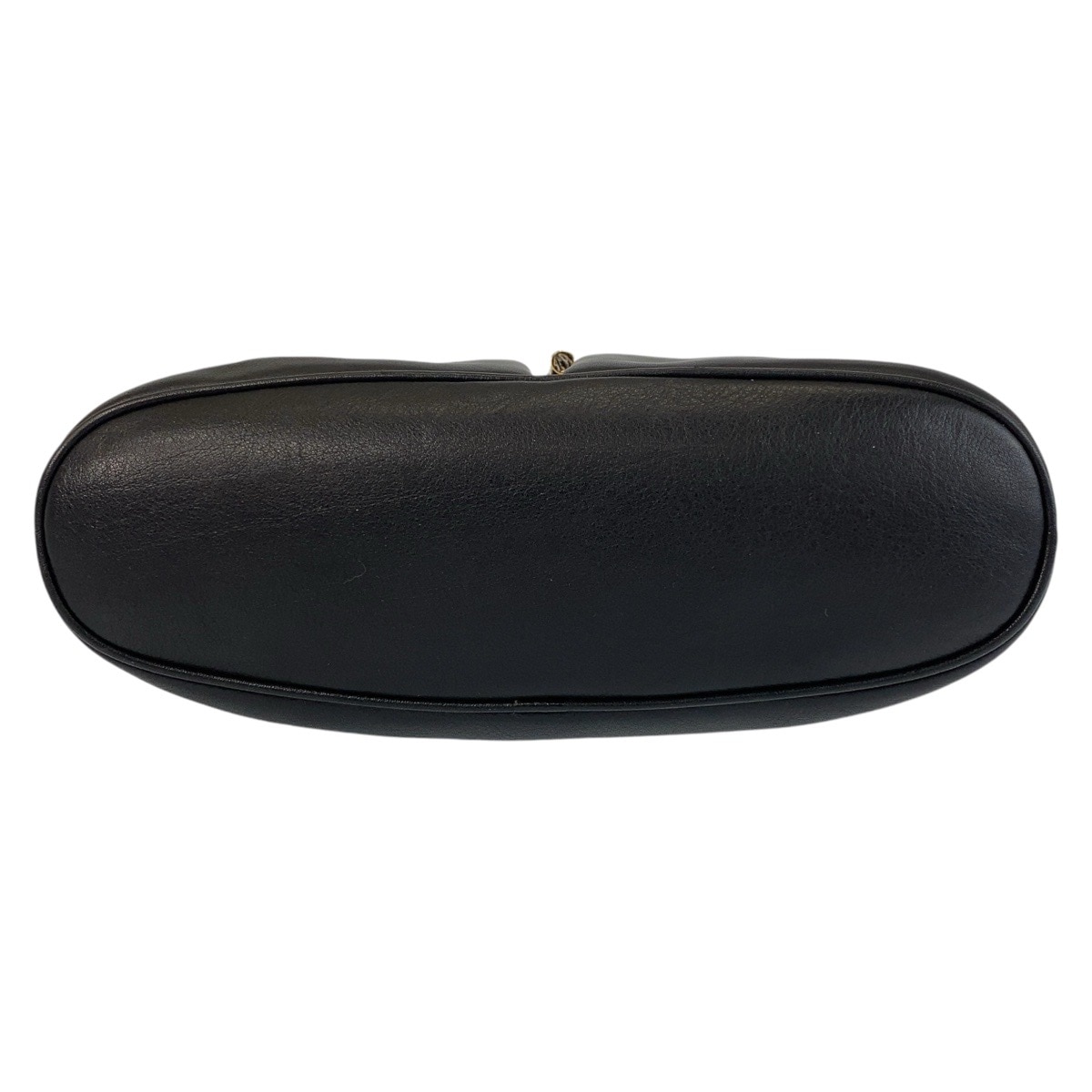 美品 ヴィンテージ ブラック 黒 ゴールド金具 レザー 斜め掛け ショルダーバッグ ポシェット レディース 411192