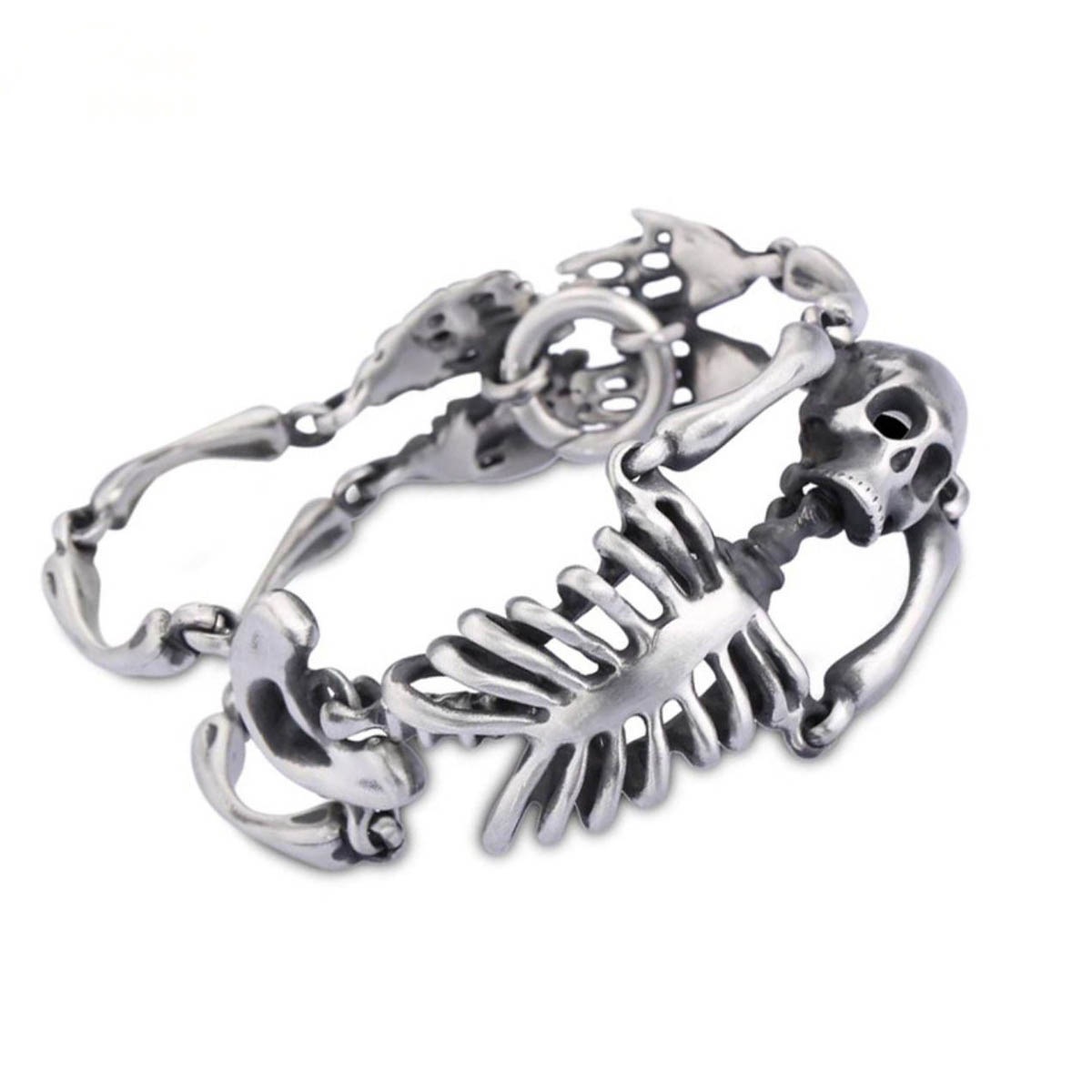 ブレスレット メンズ サージカルステンレス製 スカル ガイコツ スケルトン 骨 金属アレルギー対応 ブレスレット メンズ サージカルステンレス製 スカル ガイコツ スケルトン 骨 金属アレルギー対応