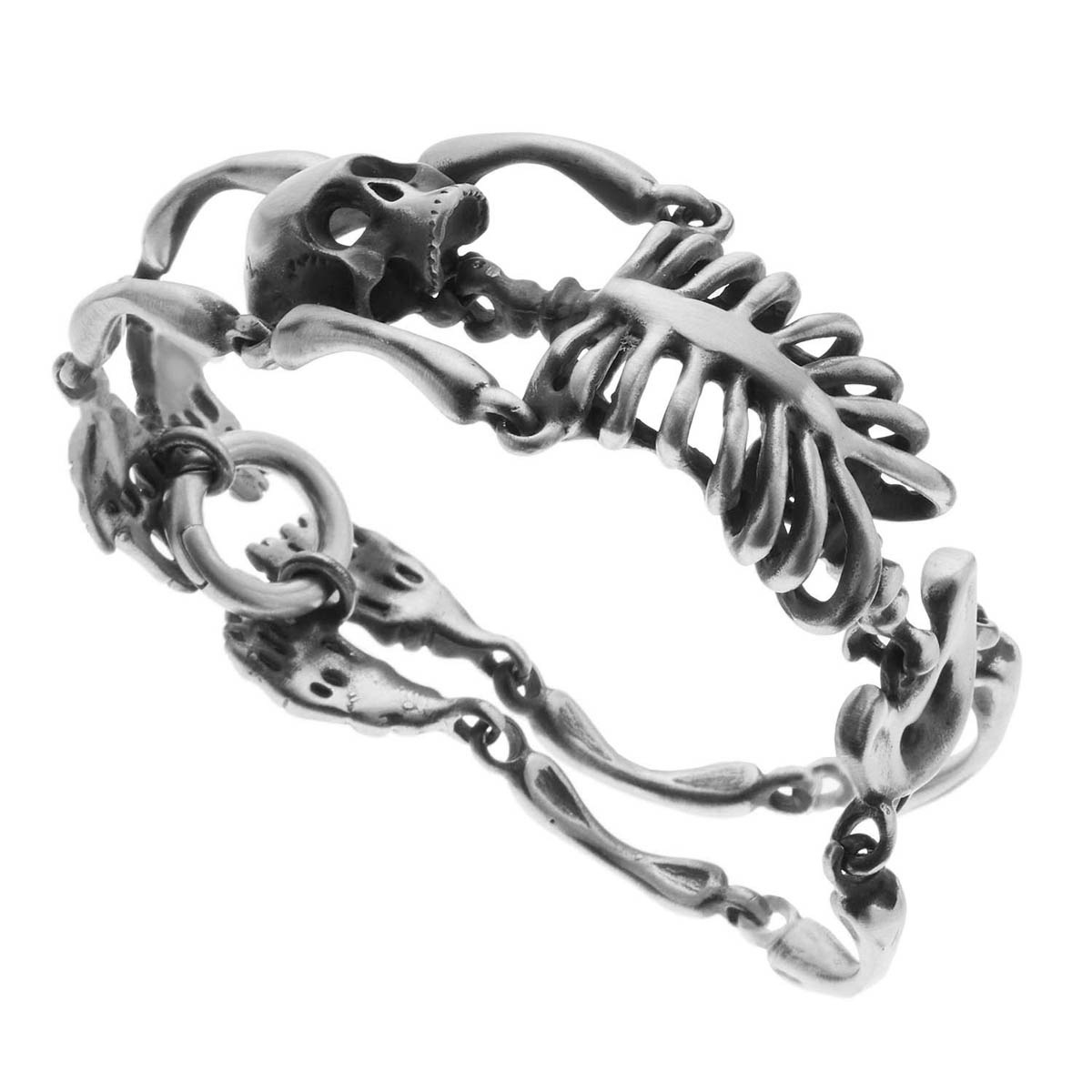 ブレスレット メンズ サージカルステンレス製 スカル ガイコツ スケルトン 骨 金属アレルギー対応 ブレスレット メンズ サージカルステンレス製 スカル ガイコツ スケルトン 骨 金属アレルギー対応