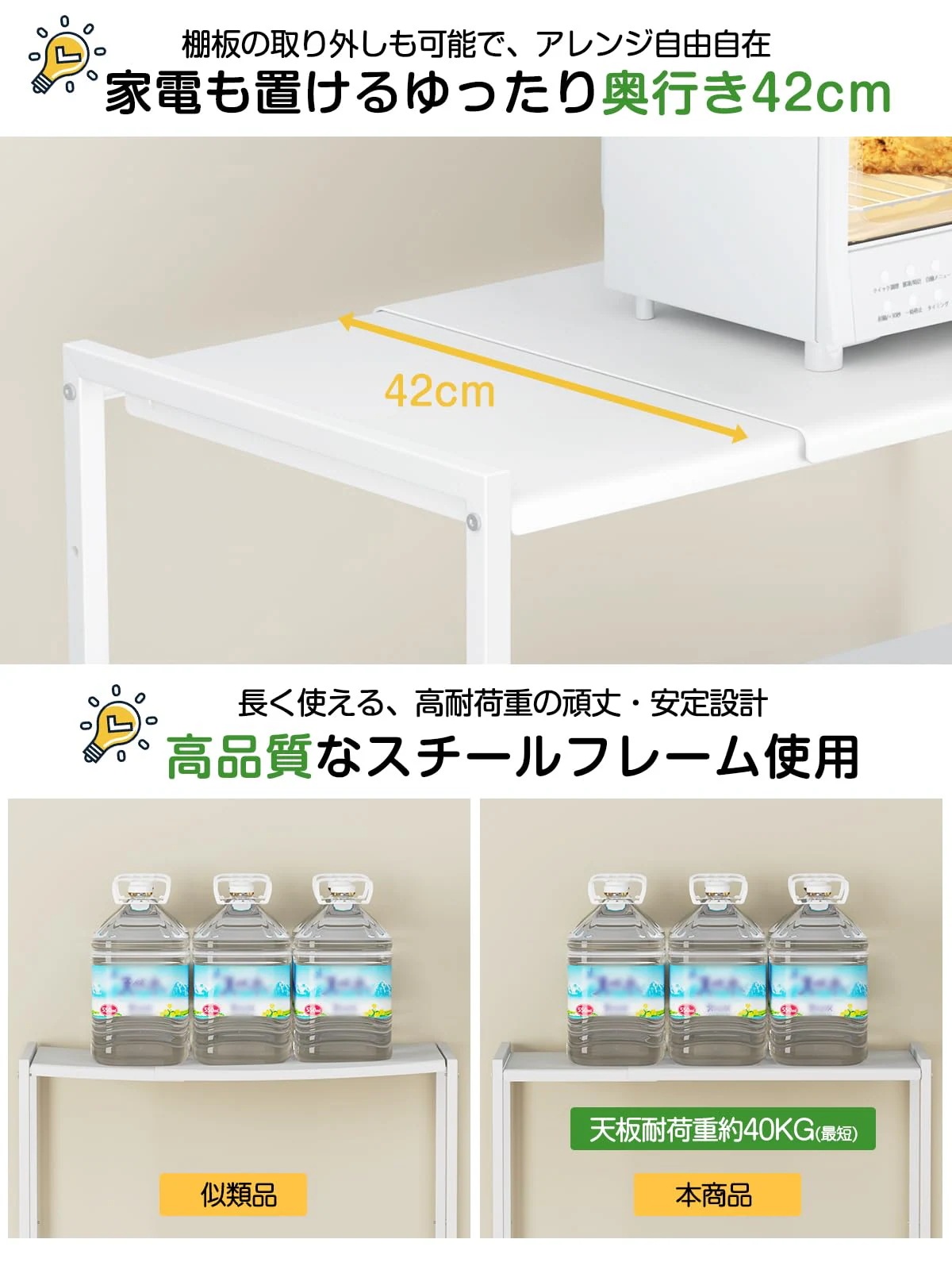 【幅伸縮可上下調整可】ゴミ箱上ラック TKUIN 電子レンジラック レンジ台 幅60~80cm 高さ8段階調整 トースター置き台 多機能 キッチンラック キッチンボード 冷蔵庫上収納棚 レンジボード 【幅伸縮可上下調整可】ゴミ箱上ラック TKUIN 電子レンジラック レンジ台 幅60~80cm 高さ8段階調整 トースター置き台 多機能 キッチンラック キッチンボード 冷蔵庫上収納棚 レンジボード