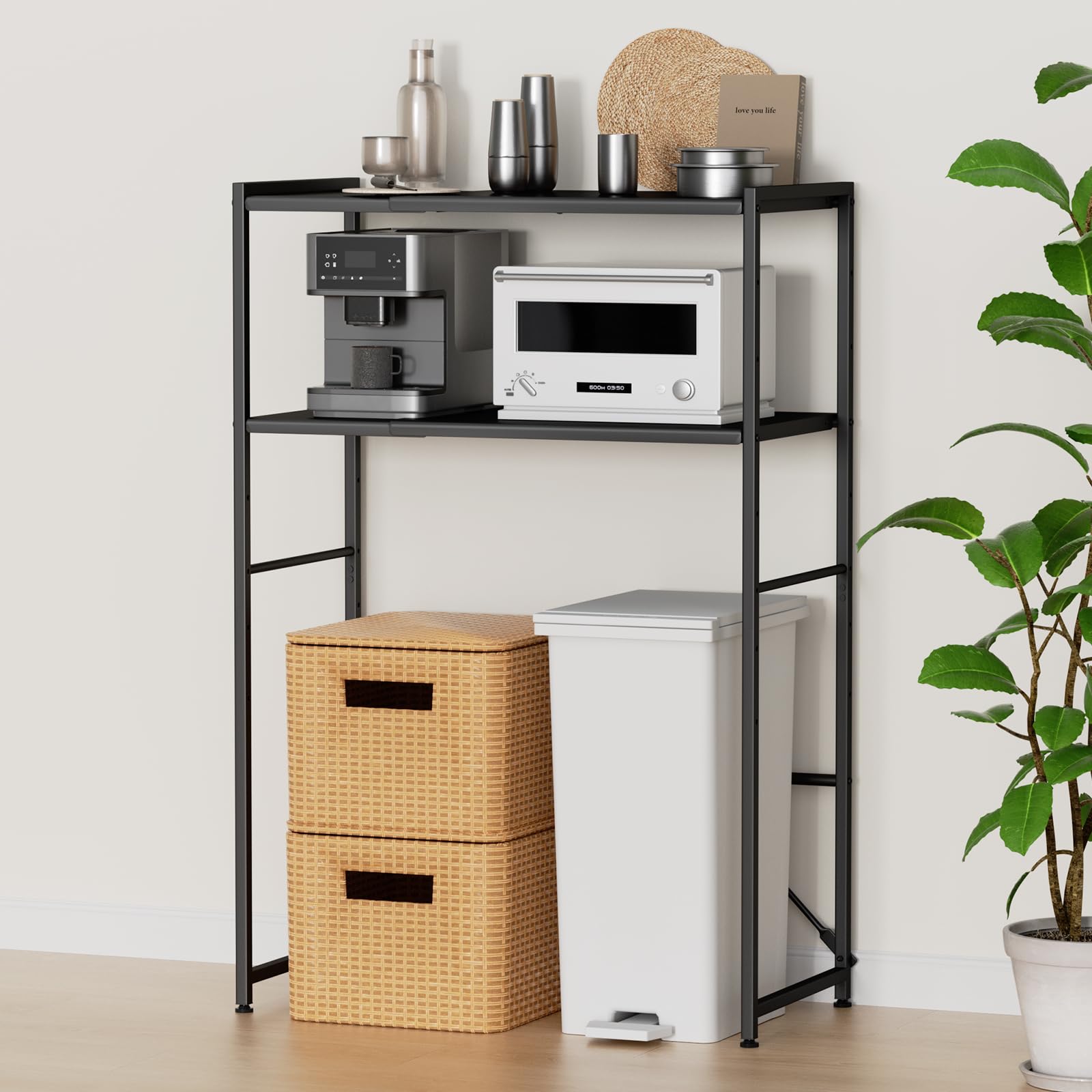 【幅伸縮可上下調整可】ゴミ箱上ラック TKUIN 電子レンジラック レンジ台 幅60~80cm 高さ8段階調整 トースター置き台 多機能 キッチンラック キッチンボード 冷蔵庫上収納棚 レンジボード 【幅伸縮可上下調整可】ゴミ箱上ラック TKUIN 電子レンジラック レンジ台 幅60~80cm 高さ8段階調整 トースター置き台 多機能 キッチンラック キッチンボード 冷蔵庫上収納棚 レンジボード