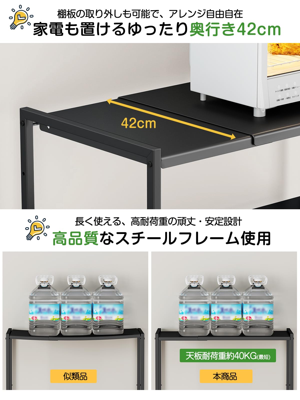 【幅伸縮可上下調整可】ゴミ箱上ラック TKUIN 電子レンジラック レンジ台 幅60~80cm 高さ8段階調整 トースター置き台 多機能 キッチンラック キッチンボード 冷蔵庫上収納棚 レンジボード 【幅伸縮可上下調整可】ゴミ箱上ラック TKUIN 電子レンジラック レンジ台 幅60~80cm 高さ8段階調整 トースター置き台 多機能 キッチンラック キッチンボード 冷蔵庫上収納棚 レンジボード