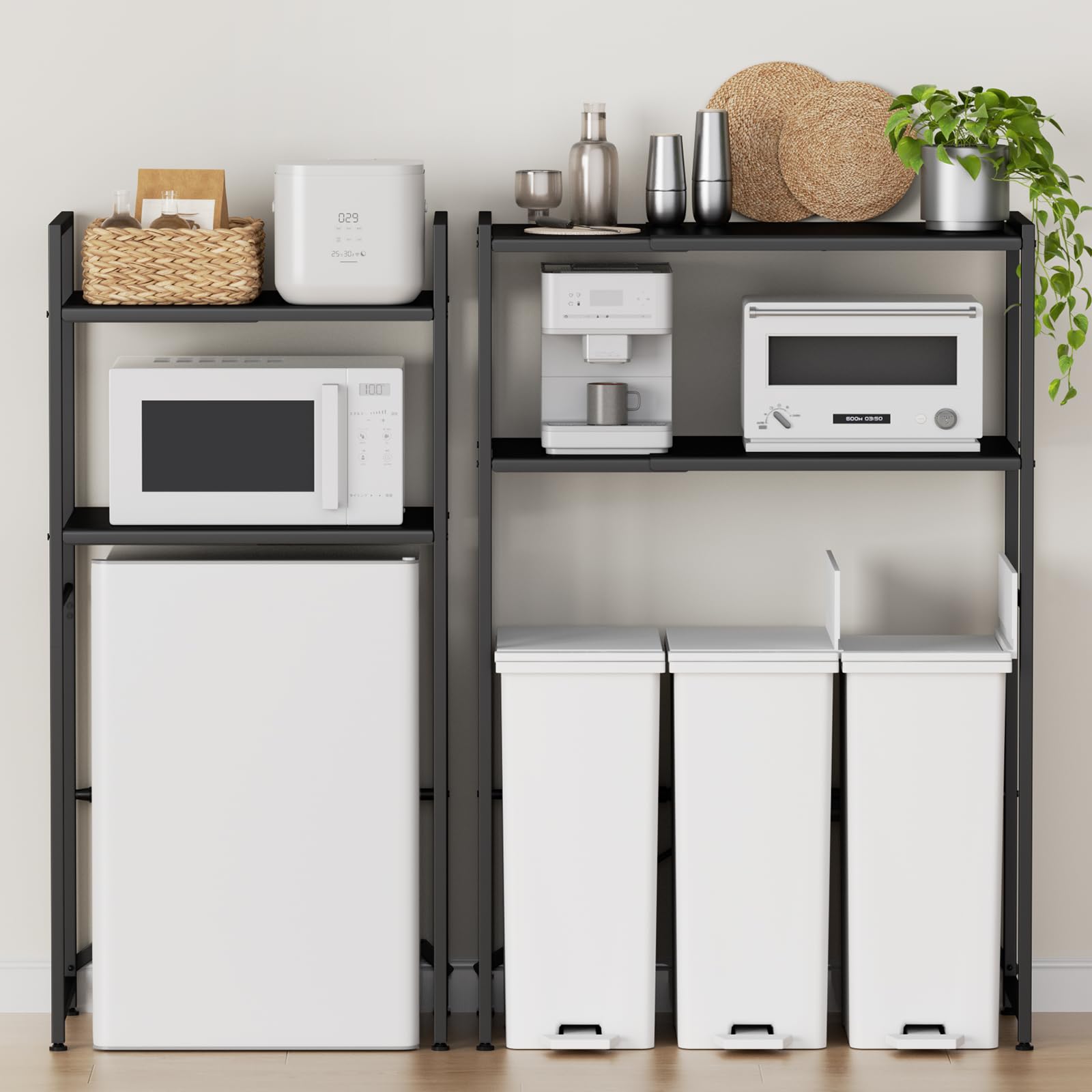 【幅伸縮可上下調整可】ゴミ箱上ラック TKUIN 電子レンジラック レンジ台 幅60~80cm 高さ8段階調整 トースター置き台 多機能 キッチンラック キッチンボード 冷蔵庫上収納棚 レンジボード 【幅伸縮可上下調整可】ゴミ箱上ラック TKUIN 電子レンジラック レンジ台 幅60~80cm 高さ8段階調整 トースター置き台 多機能 キッチンラック キッチンボード 冷蔵庫上収納棚 レンジボード