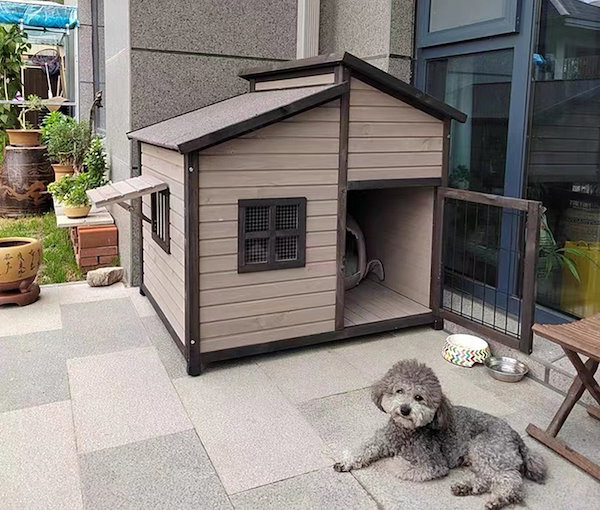 Qoo10] XL 犬舎 犬小屋 屋外ハウス 窓付き