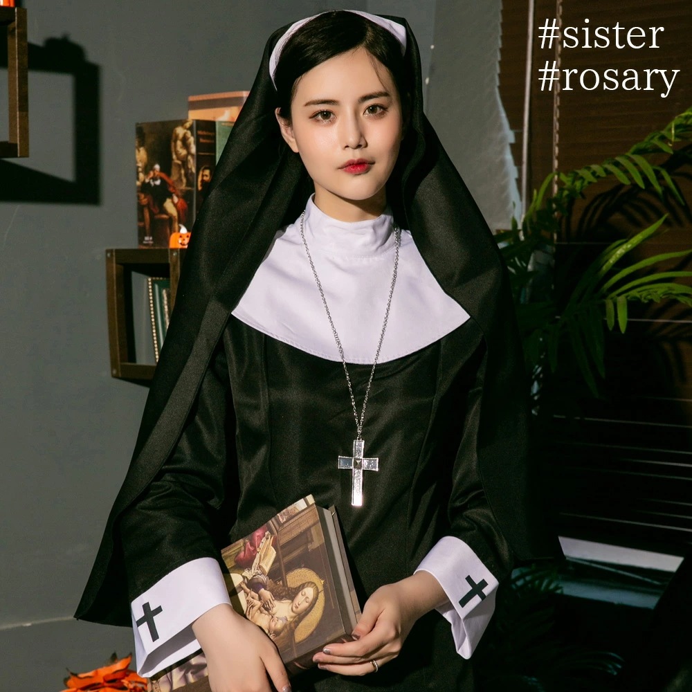 【即納】ハロウィン コスプレ 仮装 シスター ハロウィンコスプレ 大人 女性 可愛い 大きいサイズ セクシー レディース 修道院 修道女 修道士 聖女 かわいい コスプレ 衣装 コスチューム ハロウィ