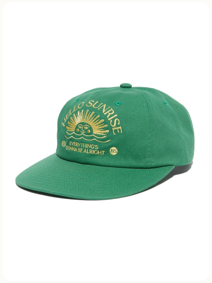 HELLO SUNRISE Washed HS Arch Logo 6Panel Cap Green キャップ
