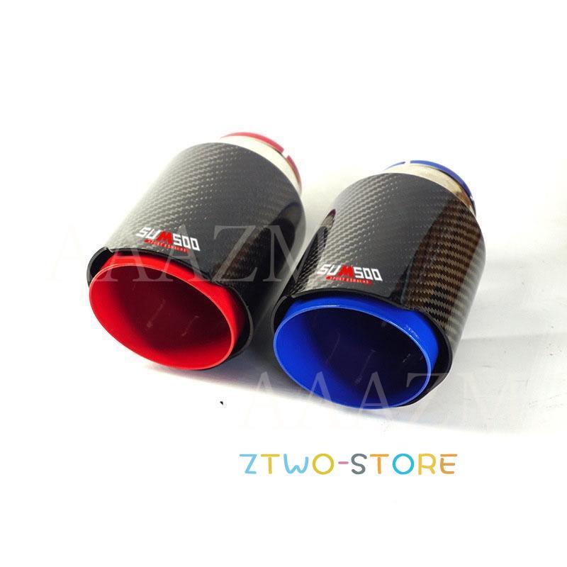 【超人気商品】マフラーカッター カーボン ステンレス製 ストレート パイプマフラー 後付け 運動風 高級感 自動車 テールスロート 入口内径6077mm 大口径 80φ_10