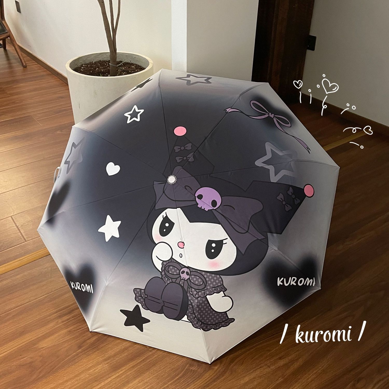 クロミ全自動傘女晴雨両用黒ゴム日傘日焼け止め紫外線学生晴雨日傘