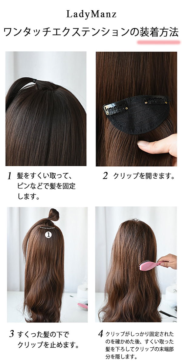 ウィッグ クリップ 10個 セット ヘアクリップ ワンタッチ エクステ ...