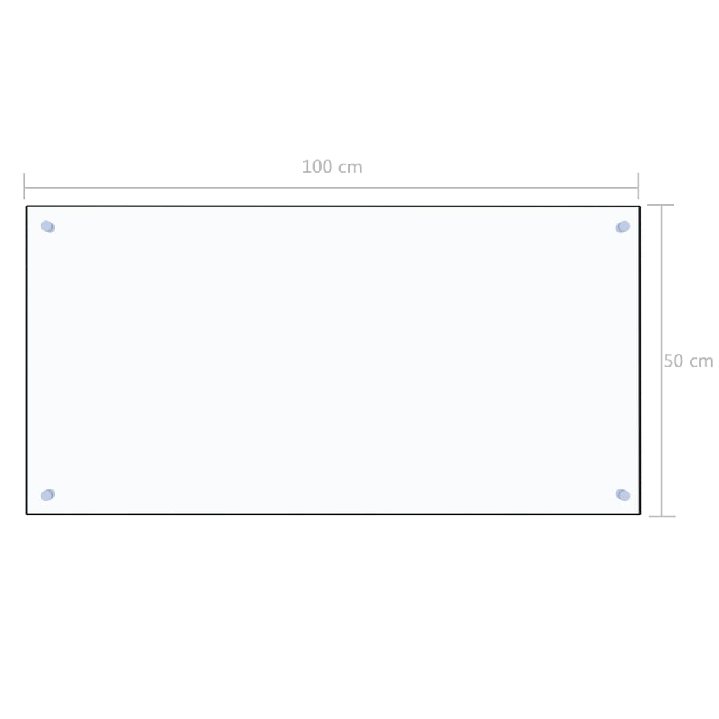 キッチン用 汚れ防止板 透明 100x50cm 強化ガラス製 キッチン用 汚れ防止板 透明 100x50cm 強化ガラス製