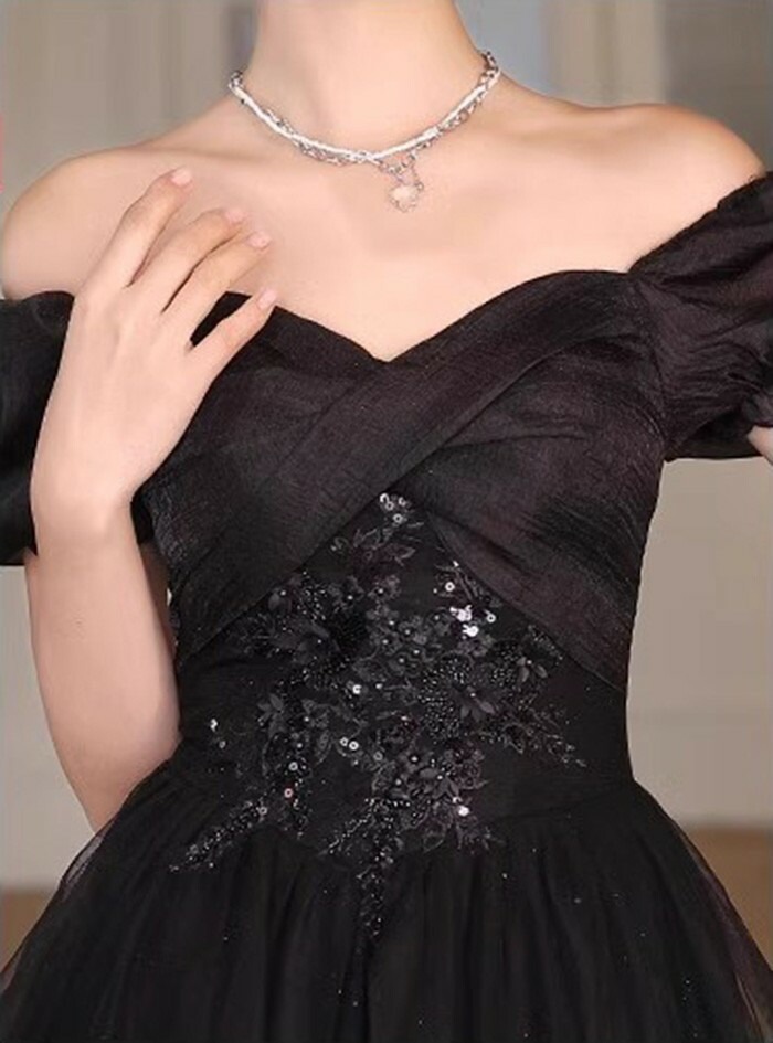 厳選素材ドレス 大人 ピアノ 発表会 演奏会用ドレス ロングドレス 演奏会 イブニングドレス 結婚式 母親 ピアノ発表会 中学生 パーティードレス 発表会ドレス 黒 高校生 コンクール ロング ２カラ_6