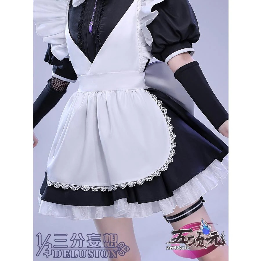 「新品・即納可能」 三分妄想　原神　コスプレ　散兵　スカラマシュ　メイド服　衣装　ins大人気 ウィッグ　髙!品!質_4