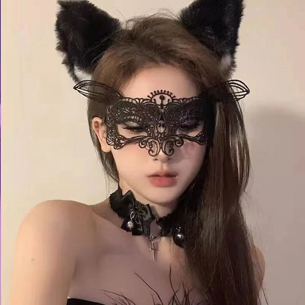 Qoo10] 黒レースのセクシーな猫耳カチューシャ無欲