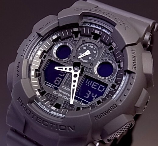 アナデジ メンズ腕時計 ブラック GA-100-1A1 海外モデル