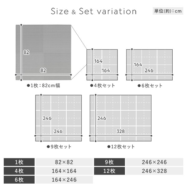 [6枚セット] い草風 置き畳 約幅82x奥行82x高さ2.5cm ライトグリーン 市松模様 軽量 滑り止めシート付 傷防止 水拭きできる_18