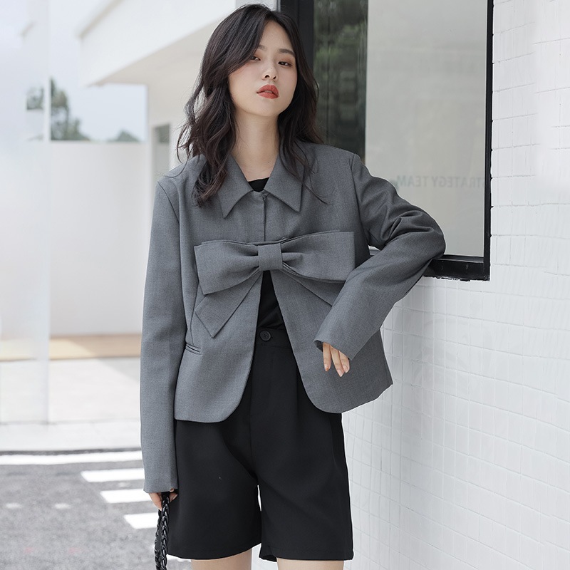 春ジャケット春の新作フランス気質デザインセンス大弓飾り襟小スーツジャケット女性 春ジャケット春の新作フランス気質デザインセンス大弓飾り襟小スーツジャケット女性