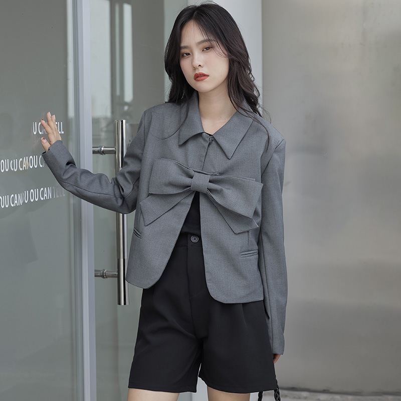 春ジャケット春の新作フランス気質デザインセンス大弓飾り襟小スーツジャケット女性 春ジャケット春の新作フランス気質デザインセンス大弓飾り襟小スーツジャケット女性