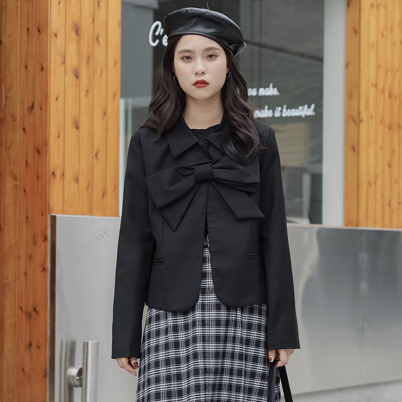 春ジャケット春の新作フランス気質デザインセンス大弓飾り襟小スーツジャケット女性 春ジャケット春の新作フランス気質デザインセンス大弓飾り襟小スーツジャケット女性