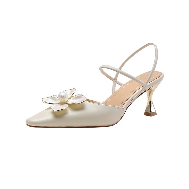 スタイルアップ!ヒールパンプス 韓国ファッション サンダル 真珠の花の先のとがったつま先の罰金のかかとのサンダルのハイヒールの妖精の靴 スタイルアップ!ヒールパンプス 韓国ファッション サンダル 真珠の花の先のとがったつま先の罰金のかかとのサンダルのハイヒールの妖精の靴