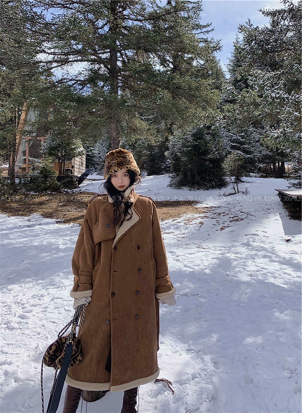 Qoo10] 2025冬新品 スエード+ボア 一体式